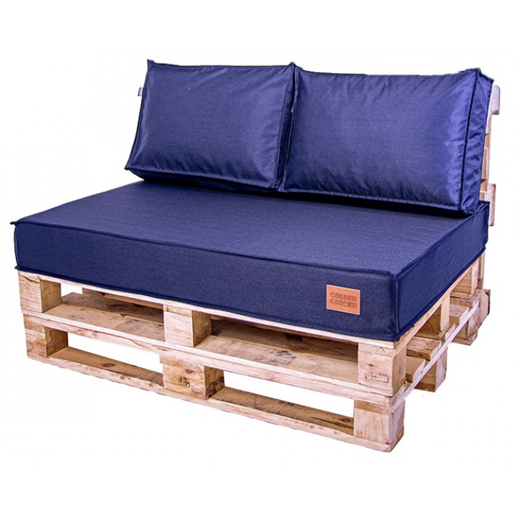 Paletové sedenie Golden Garden GG47 podsedák a vankúš 120cm x 80cm x 15cm Tmavo modré